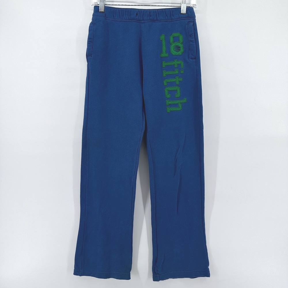 Abercrombie Kids Blue Green 18 Fitch Graphic Sweatpants Joggers Size 13/14